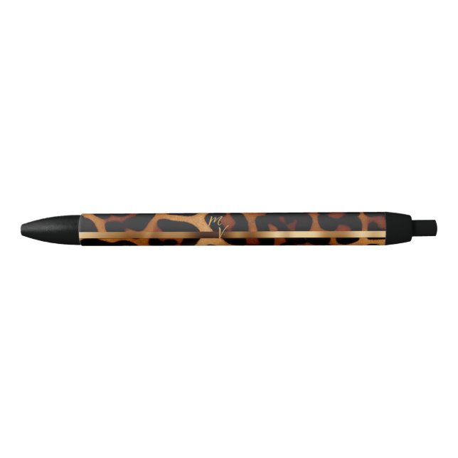 Stylish Business Monogram Leopard Print  Pen (Front)