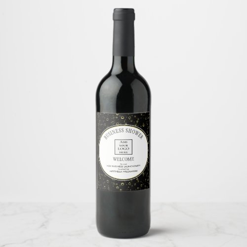 Stylish Business Shower Logo Wine Label
