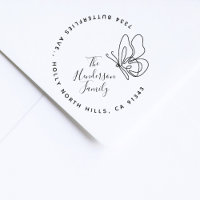 Stylish Butterfly Elegant Family Return Address
