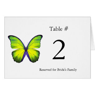 Stylish Butterfly Reception Table Number