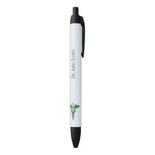 Stylish Caduceus Medical Green Wings Cross Blue Pen