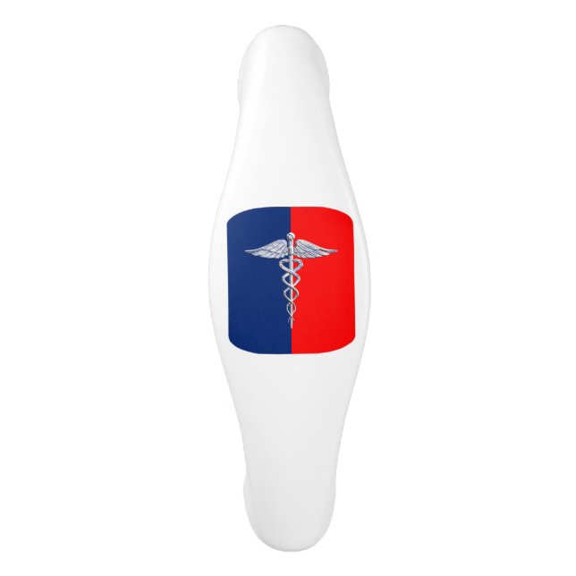 Stylish Caduceus Medical Symbol League Ceramic Cabinet Pull (Front)