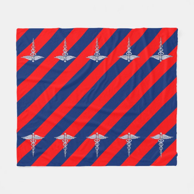 Stylish Caduceus Medical Symbol League Fleece Blanket (Front (Horizontal))