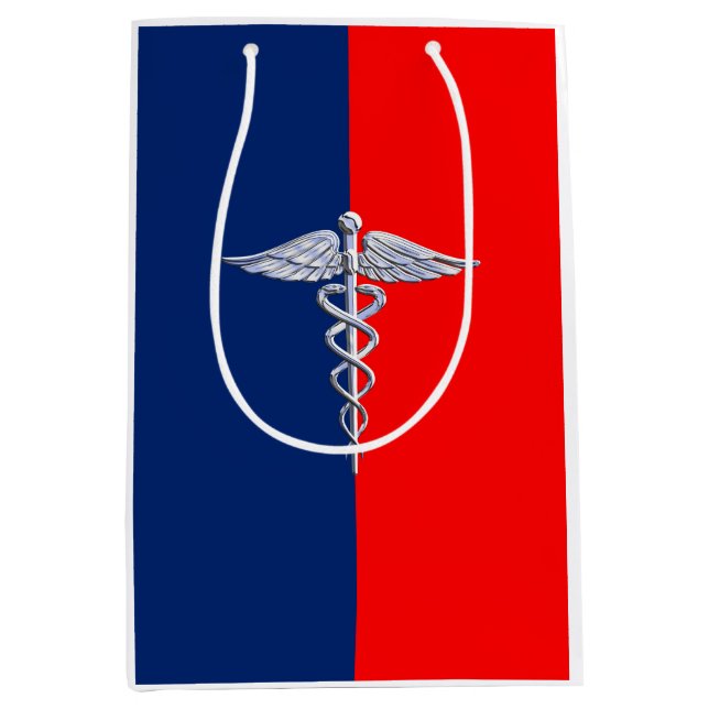 Stylish Caduceus Medical Symbol League Medium Gift Bag (Front)