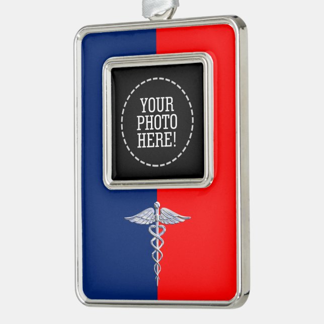 Stylish Caduceus Medical Symbol League Ornament (Left)