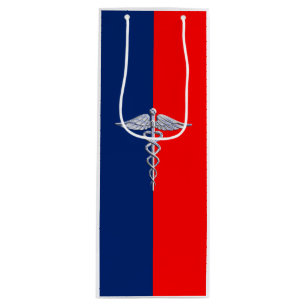 Stylish Caduceus Medical Symbol League Wine Gift Bag