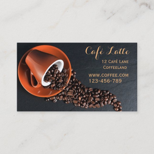 Stylish cafe modern trend coffee shop business card (Front)