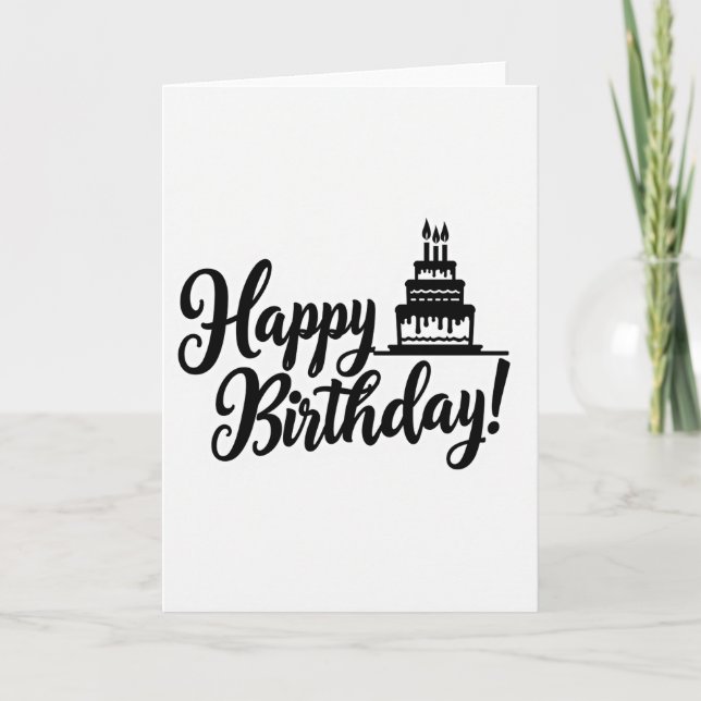 Stylish Cake Birthday Card (Front)