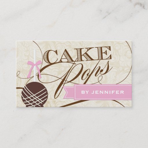 Customizable Stylish Cake Pop Business Card