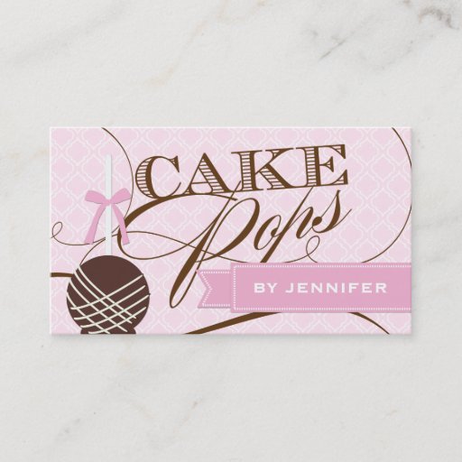 Customizable Stylish Cake Pop Business Card