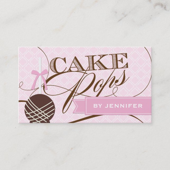 Stylish Cake Pop Business Card (Front)