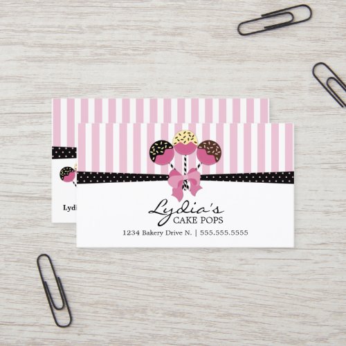 Cake Pops Bakery Business Cards