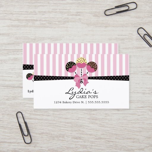 Customizable Cake Pops Bakery Business Cards