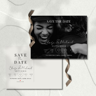 Stylish Calendar Photo Wedding Save The Date Announcement Postcard