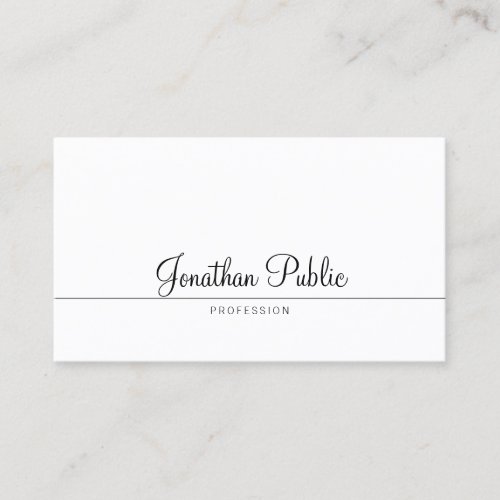 Stylish Calligraphed Design Trendy Minimalist Business Card