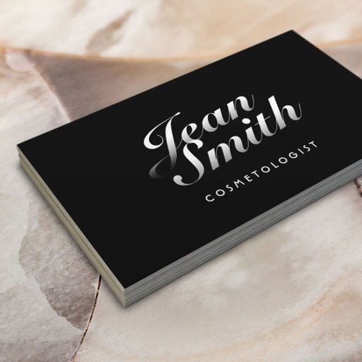 Customizable Stylish Calligraphic Cosmetologist Business Card