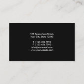 Stylish Calligraphic Mixologist Plain Black Business Card (Back)