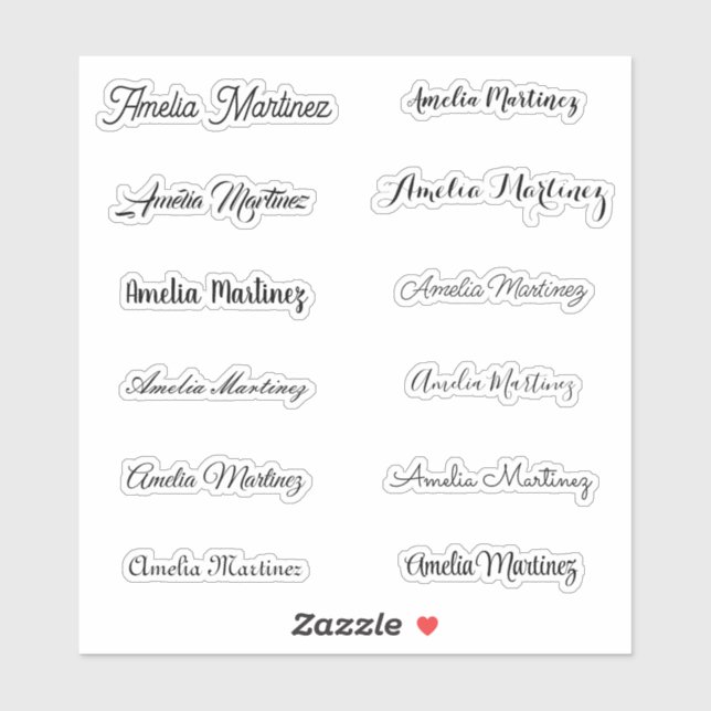 Stylish Calligraphic Script Name Sticker (Sheet)