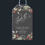 Stylish Calligraphic Script Thank You Floral Gray Gift Tags<br><div class="desc">Stylish Calligraphic Script Thank You Floral Gray Gift Tags.</div>
