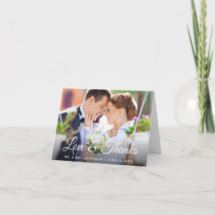 Stylish Calligraphy Love Thanks Wedding Note Letterpress Thank You Card