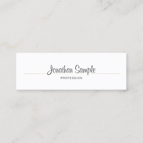 Stylish Calligraphy Script Gold Plain Luxe Trendy Mini Business Card