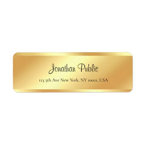 Stylish Calligraphy Script Name Gold Look Modern Label