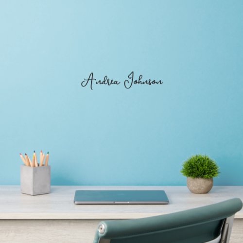 Stylish Calligraphy Script Name Minimalist Office  Wall Decal