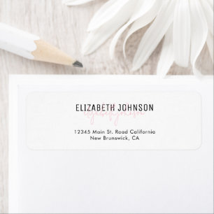 Stylish Calligraphy Script Simple Girly Pink Label