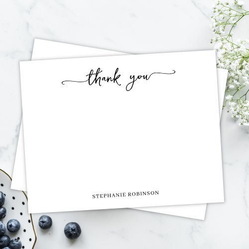 Stylish Calligraphy Script Thank You Stationery Note Card