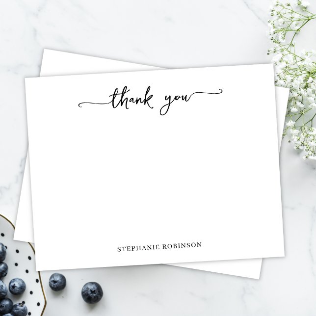 Stylish Calligraphy Script Thank You Stationery Note Card (Creator Uploaded)