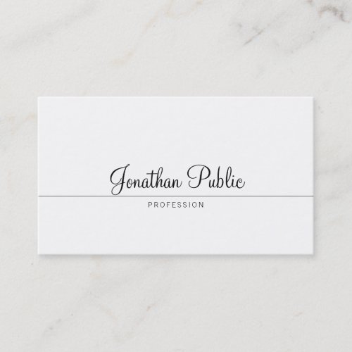 Stylish Calligraphy Script Trendy Minimalistic Business Card