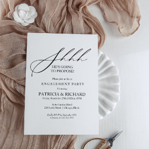 Stylish Calligraphy Surprise Engagement Party Invitation