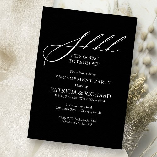 Stylish Calligraphy Surprise Engagement Party Invitation