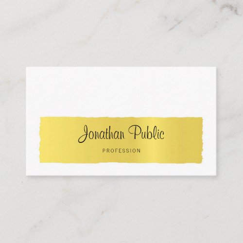 Stylish Calligraphy Trendy Gold Look Minimalistic Business Card