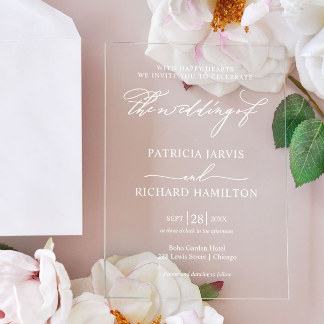 Stylish Calligraphy Wedding Acrylic Invitations (Creator Uploaded)