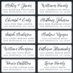 Stylish Calligraphy Wedding Guest Address Labels<br><div class="desc">Easy to personalize, names and addresses / individual wedding address label stickers for guest invitations. These chic, modern and stylish wedding address labels feature your wedding guest names in off-black elegant handwritten script calligraphy on a white background. Simply add your individual wedding guest names and address. Exclusively designed for you...</div>