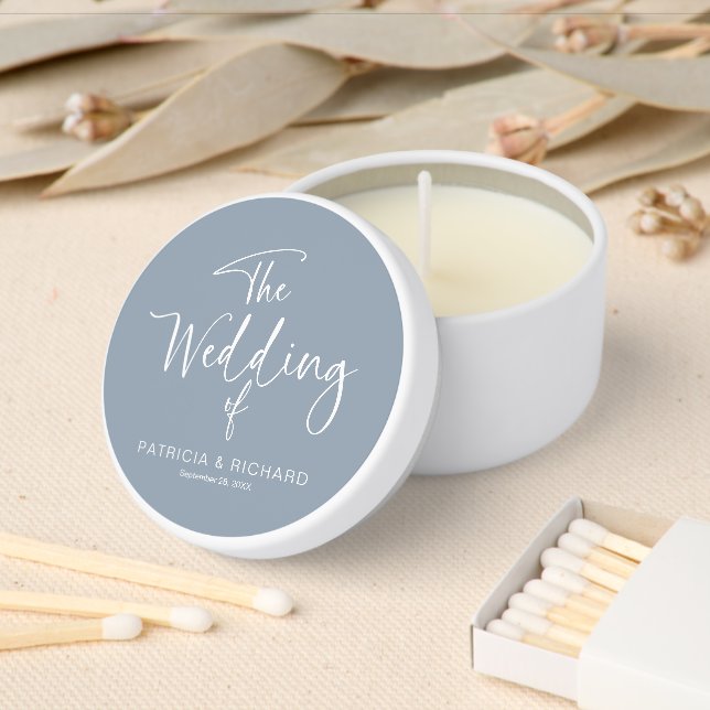 Stylish Calligraphy Wedding Mini Candle Favors (Insitu)