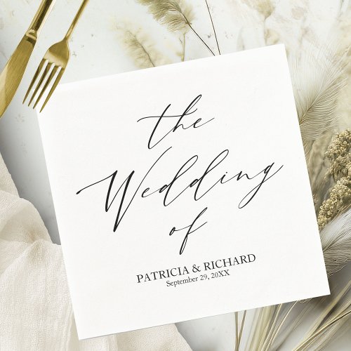 Stylish Calligraphy Wedding Napkins