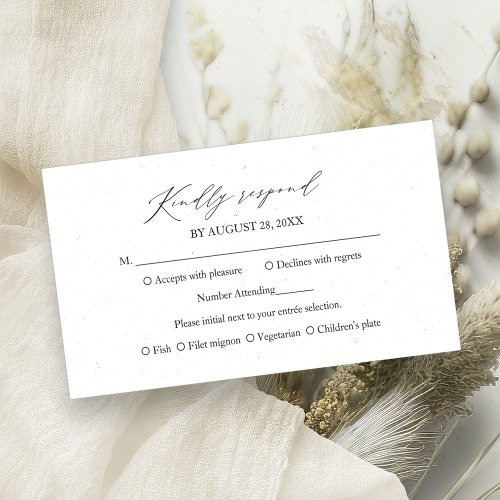 Stylish Calligraphy Wedding RSVP Card