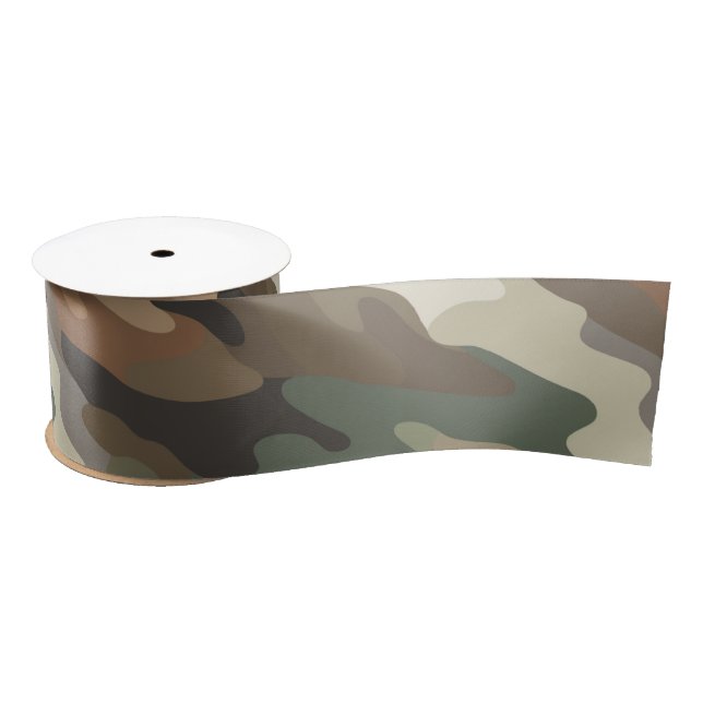 Stylish Camo Texture Luxury Satin Ribbon (Spool)
