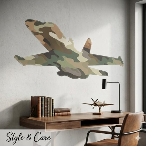 Stylish Camouflage Fighter Jet Wall Sticker Room D