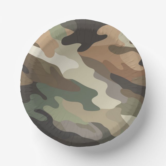 Stylish Camouflage Pattern Disposable Party Bowls (Front)