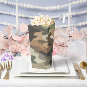Stylish Camouflage Popcorn Boxes for Party Favors
