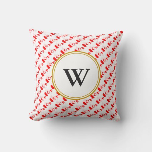 Stylish CANADA Blessed Nation Monogram Throw Pillow