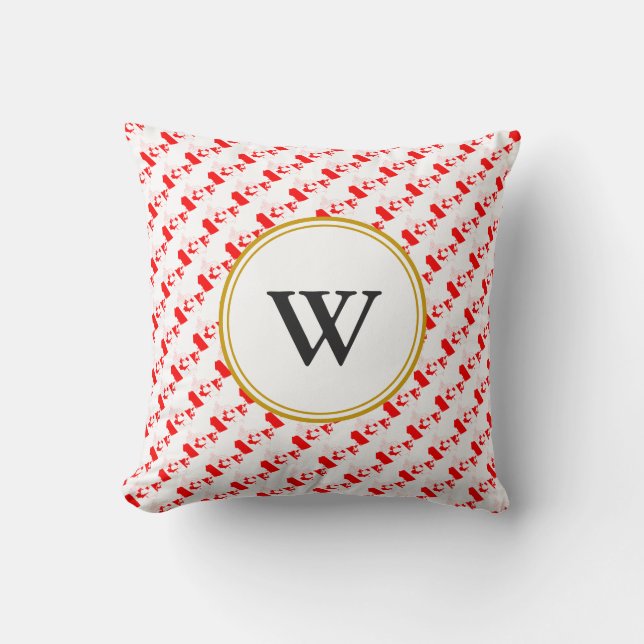 Stylish CANADA Blessed Nation Monogram Throw Pillow (Front)