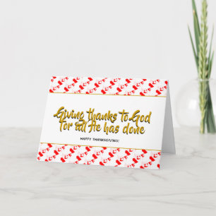 Stylish CANADA Giving Thanks THANKSGIVING Holiday Card