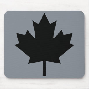Stylish Canadian Black Maple Leaf Mouse Pad
