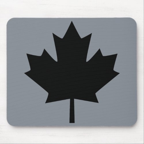 Stylish Canadian Black Maple Leaf Mouse Pad
