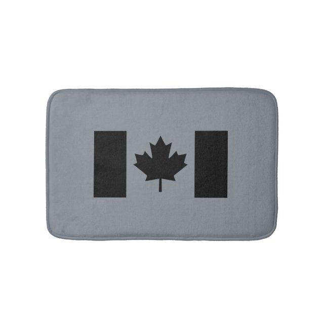 Stylish Canadian Flag in Black Bath Mat (Front)