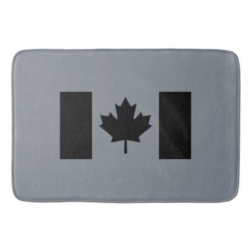 Stylish Canadian Flag in Black Bathroom Mat